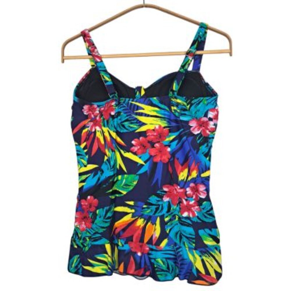 Colorful Tropical Print Tankini Swim Top NWT - Picture 7 of 8